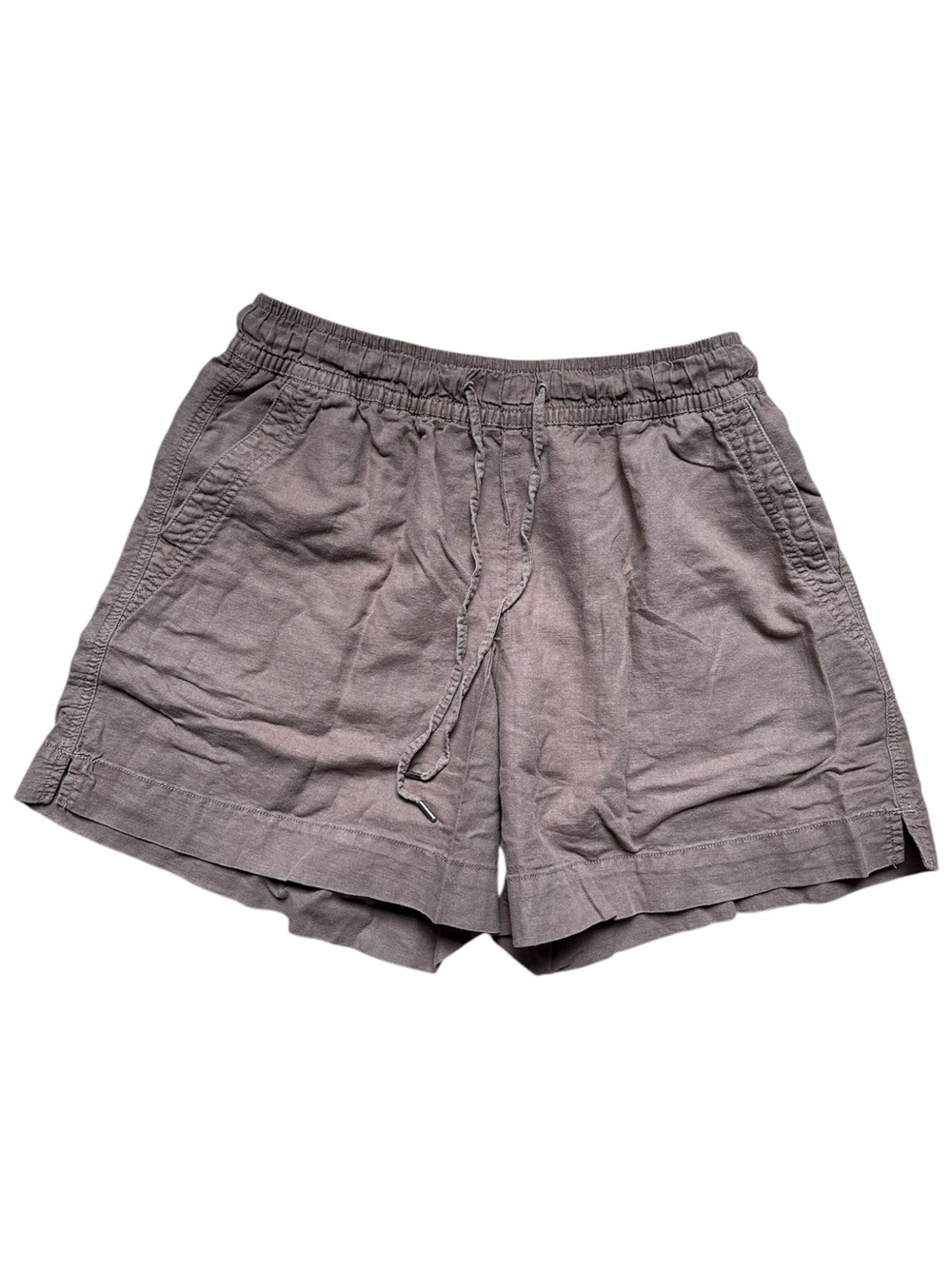 GAP Women's Linen High Waist Drawstring Shorts Tan Khaki